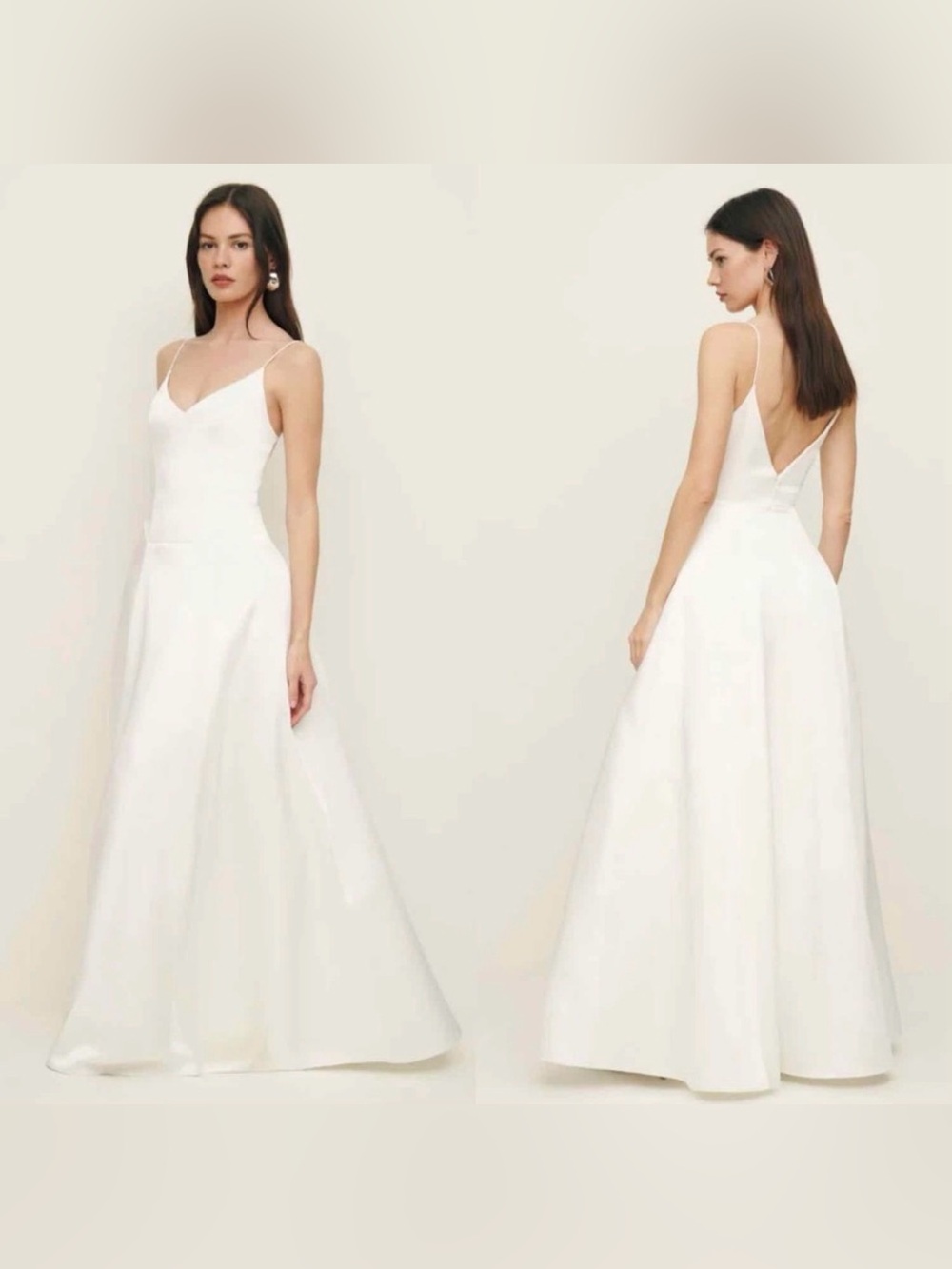 Reformation Icelynn Satin Maxi Wedding Dress Gown, Color Ivory, Size 6, NWT